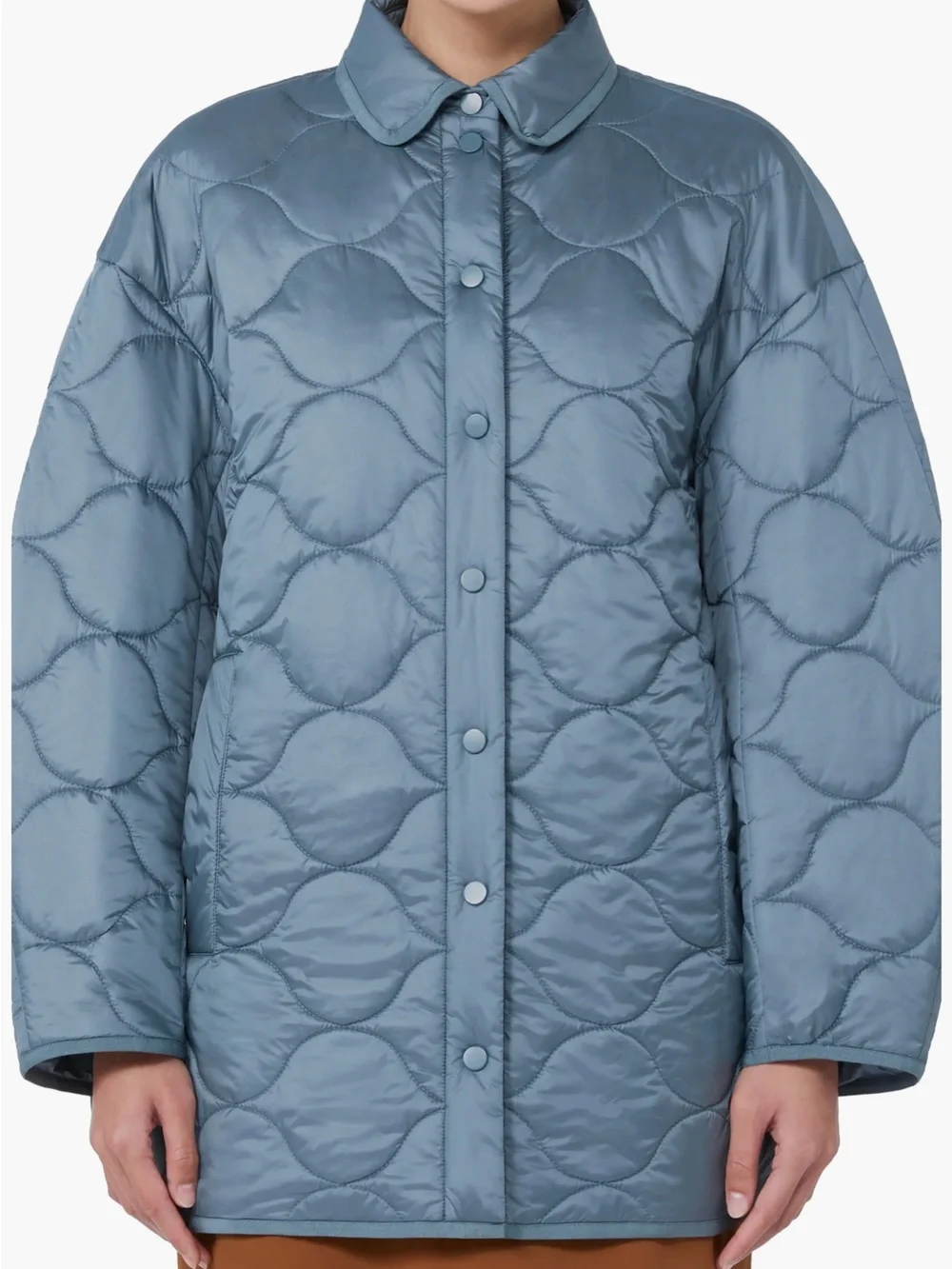 MAX MARA Quilted Lightweight Women's Jacket in Light Gray/Blue